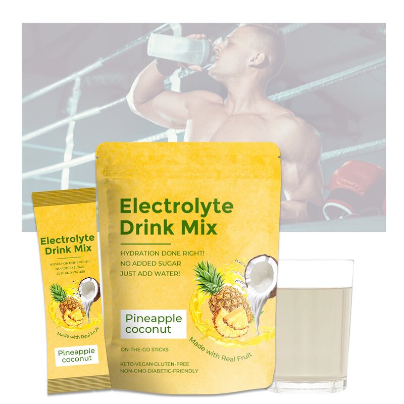 Electrolyte Powder Manufacturer - OEM Hydration Pineapple Coconut Coconut Water Powder Drink Sticks