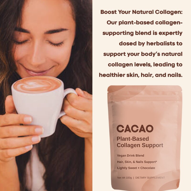 Cocoa Powder Manufacturer - Custom Logo Vegan Organic Unsweetened Cacao Latte Biotin Collagen Powder