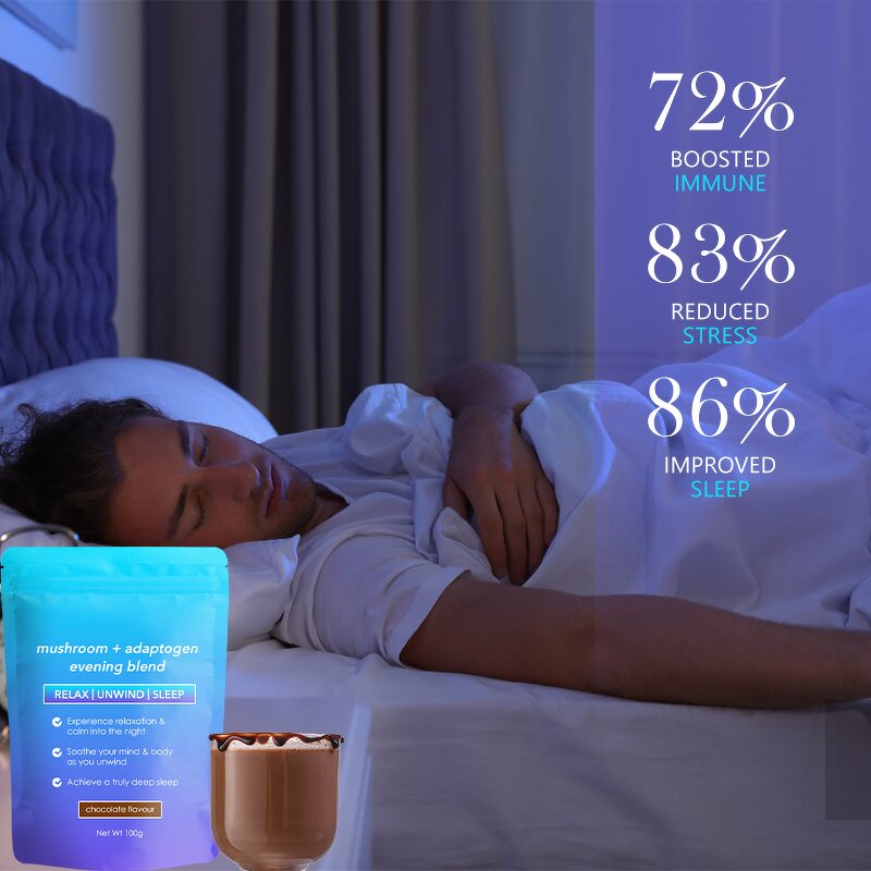 Chocolate Powder Manufacturer - Private Label Chocolate Flavored Mushroom Sleep Relaxing Reishi Ashwagandha