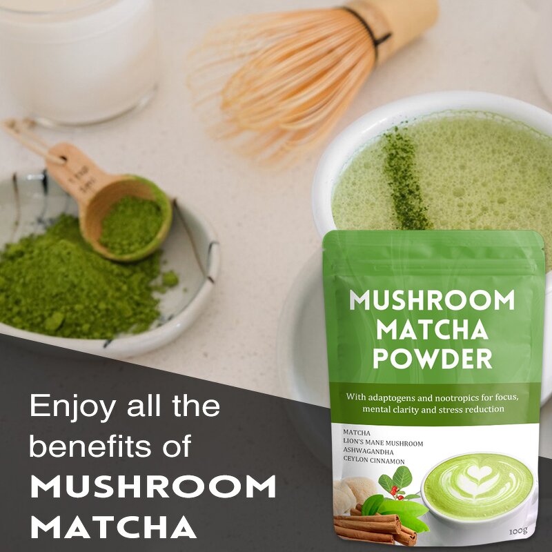 Matcha Powder Manufacturer - OEM Organic Ceremonial Grade Cinnamon Ashwagandha Mushroom Matcha Tea
