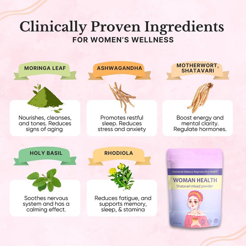Women Health Powder Manufacturer - OEM Woman Hormonal Balance Reproductive Health Shatavari Mixed Powder