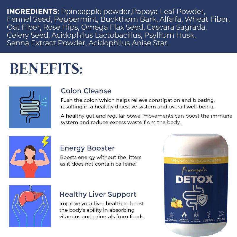 Detox Powder Manufacturer - Private Label Weight Management Weight Lose Pineapple Detox Cleanse Extreme