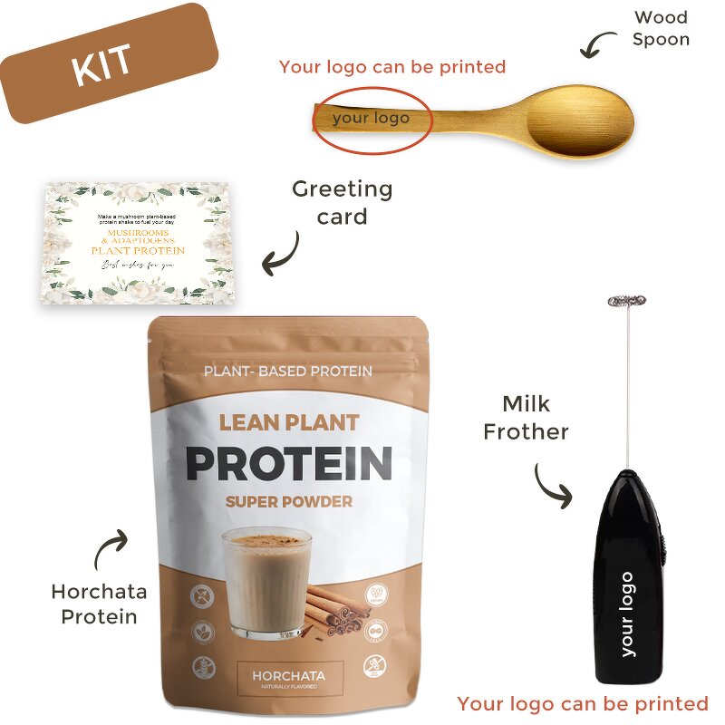 Plant Based Protein Manufacturer - Customized Gift Kits Spoon Build Muscle Vitamins Minerals Horchata