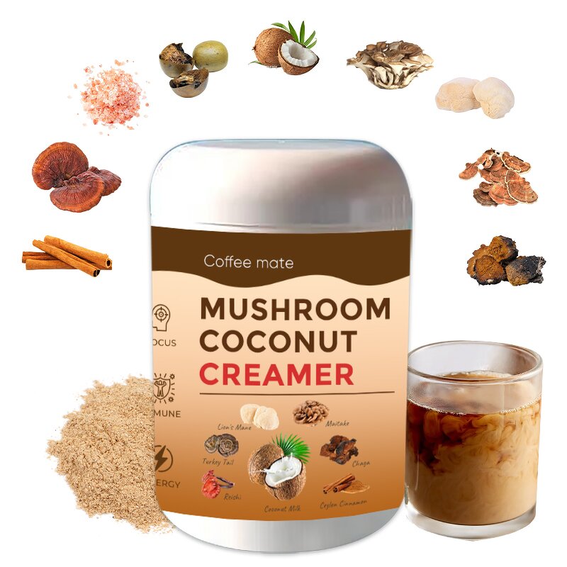 Mushroom Creamer Manufacturer - Private Label Superfoods Coconut Creamer Focus Immunity Energy Boost