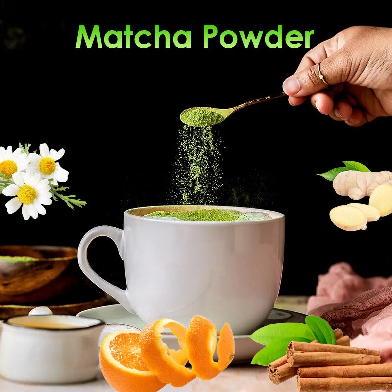 Matcha Powder Manufacturer - OEM Low MOQ Organic Ceremonial Grade Cinnamon Orange Matcha Green Tea