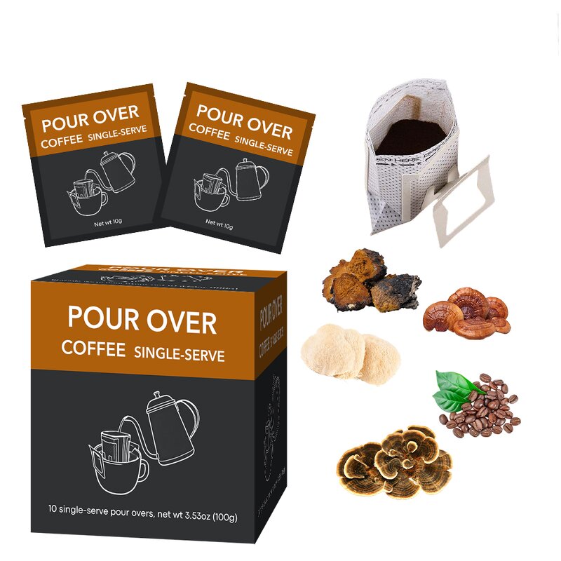 Mushroom Coffee Manufacturer - Drip Single Serve Pour Over Lions Mane Mushroom Coffee