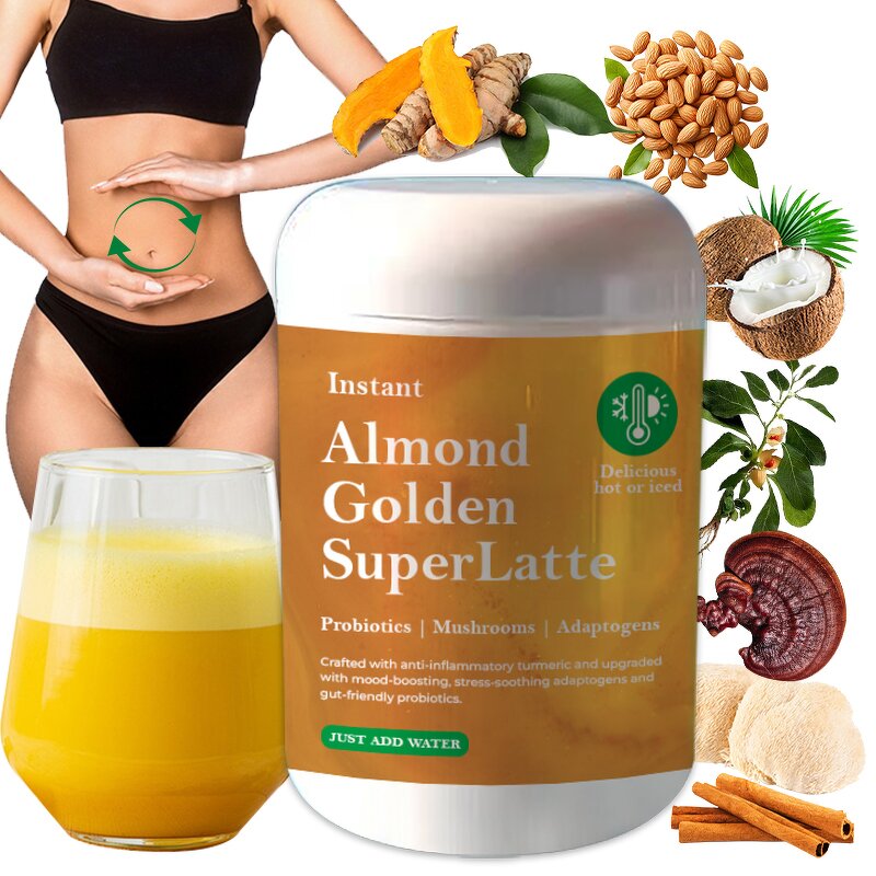 Turmeric Latte Manufacturer - Private Label Turmeric Mushroom Super Latte Blends Turmeric Almond Mushroom