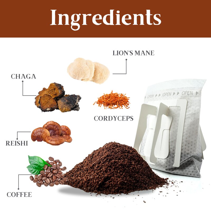 Mushroom Coffee Manufacturer - OEM Single Serve Pour Over Drip Hang Ear Mushroom Coffee