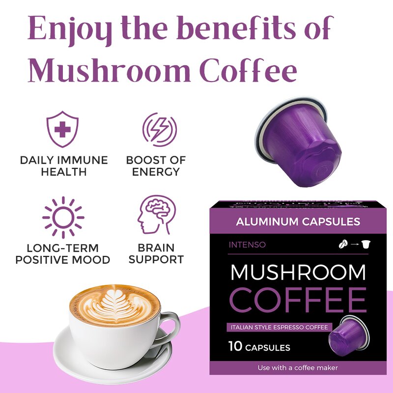 Mushroom Coffee Manufacturer - Private Label Mushroom Coffee Arabica Capsule Lions Mane Mushroom Powder