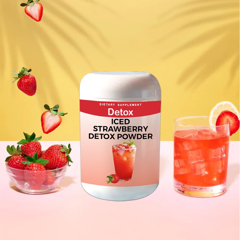Detox Powder Manufacturer - OEM Weight Management Belly Fat Bloating Organic Strawberry Skinny Detox