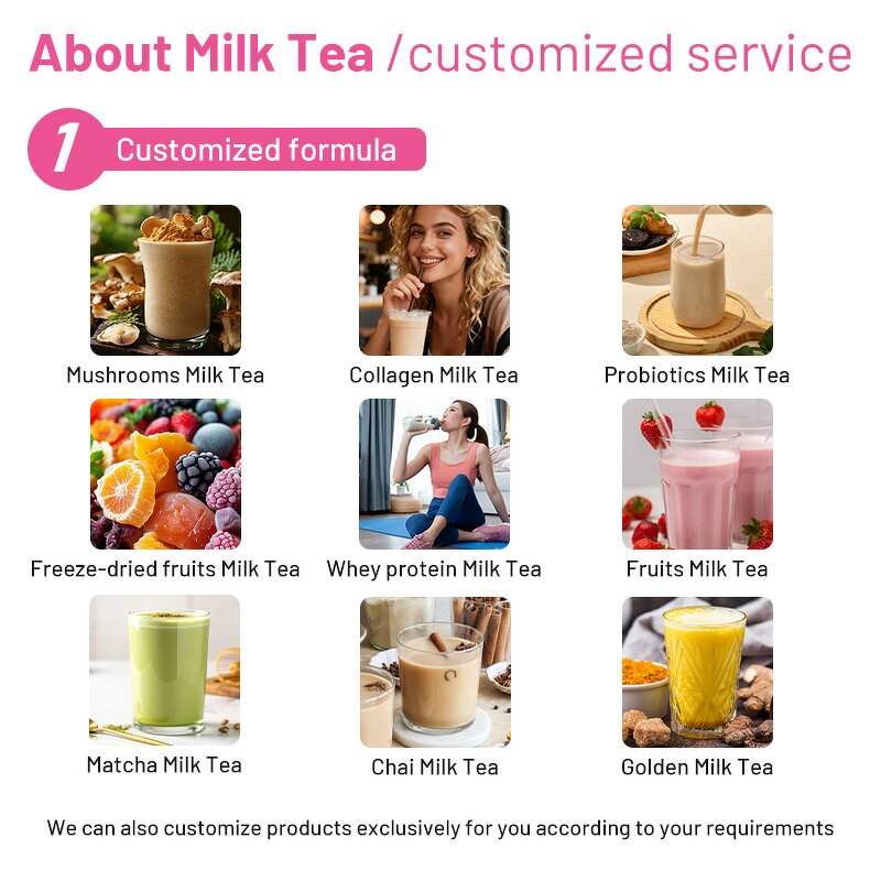 Whey Protein Milk Tea Manufacturer - Private Label 100% Grass-Fed Isolate Assam Strawberry