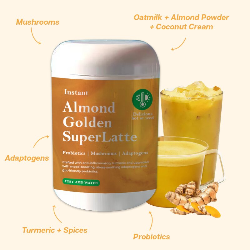 Turmeric Latte Manufacturer - Private Label Turmeric Mushroom Super Latte Blends Turmeric Almond Mushroom