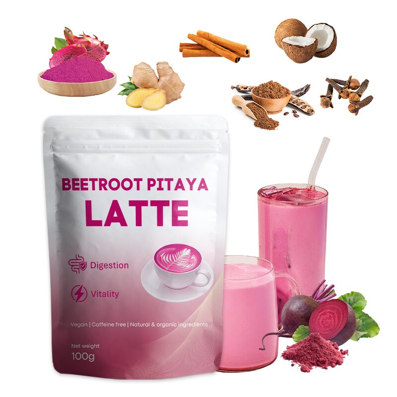 Superfood Latte Powder Manufacturer - OEM Superfood Instant Latte Digestion Support Beetroot Pitaya
