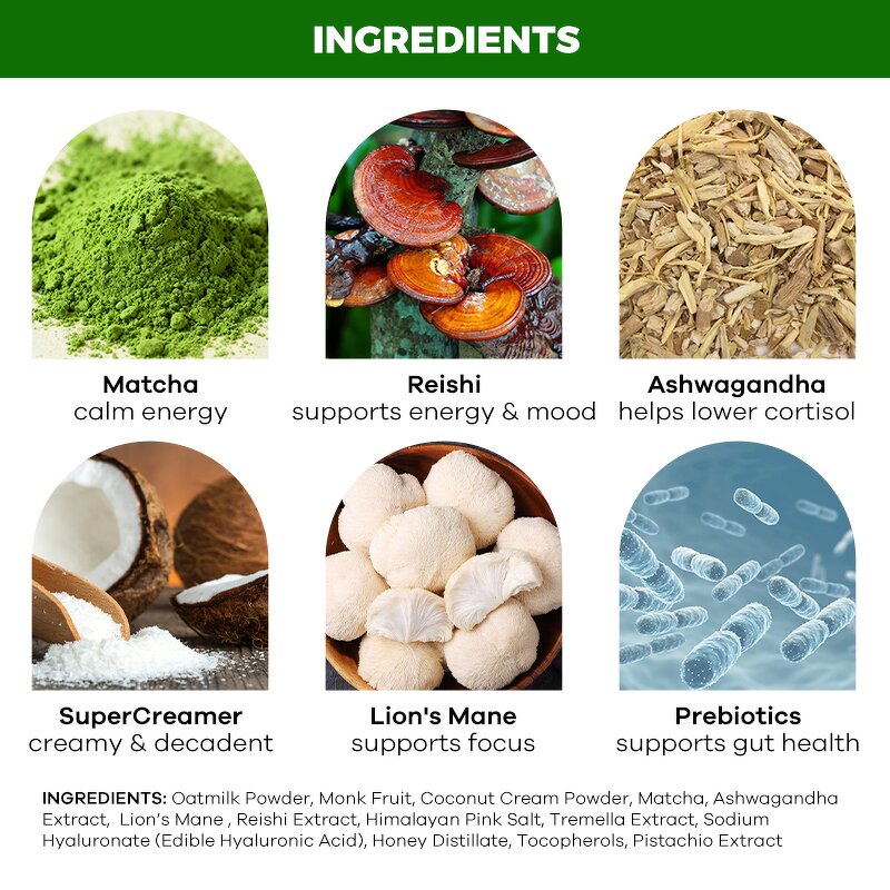 Superfood Powder Manufacturer - Private Label Energy Support Calming Reishi Coconut Pistachio