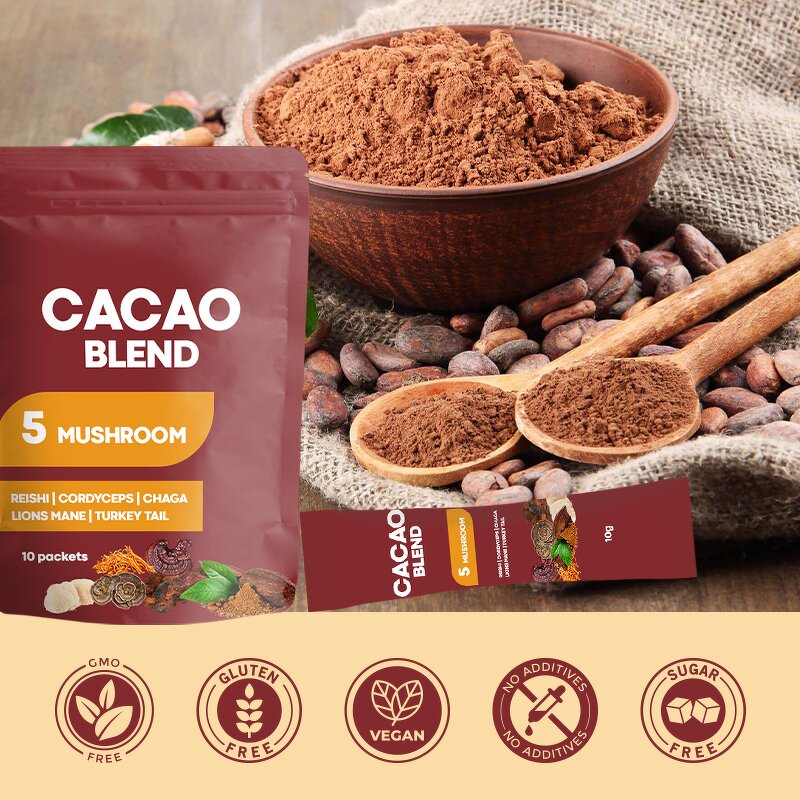 Cocoa Powder Manufacturer - Private Label Support Focus Mushroom Blend Chaga Reishi Mushroom Cacao