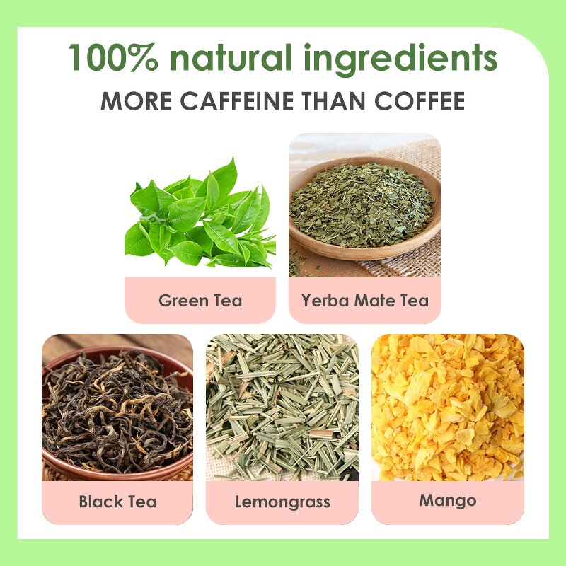 Herbal Tea Manufacturer - OEM Organic Black Tea Blend Yerba Mate Lemon Mango High Caffeine Energy