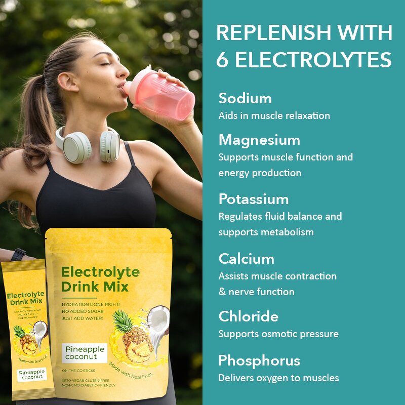 Electrolyte Powder Manufacturer - OEM Hydration Pineapple Coconut Coconut Water Powder Drink Sticks