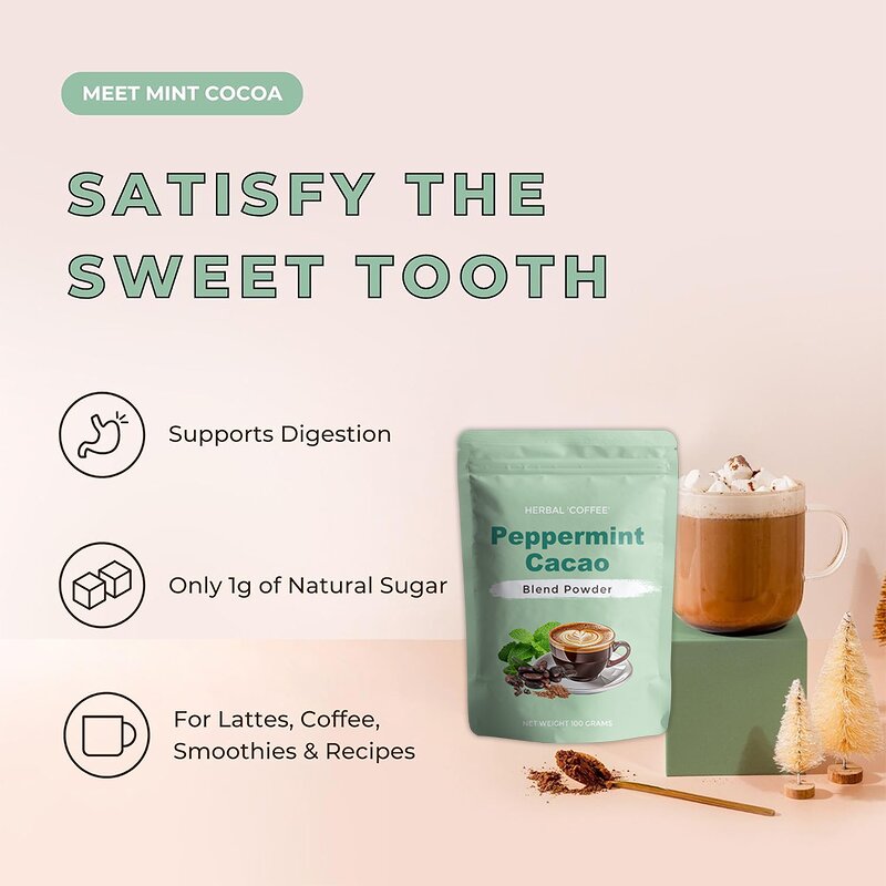 Superfood Latte Powder Manufacturer - Peppermint Cacao Blend Brain Boosting Superfood Private Label