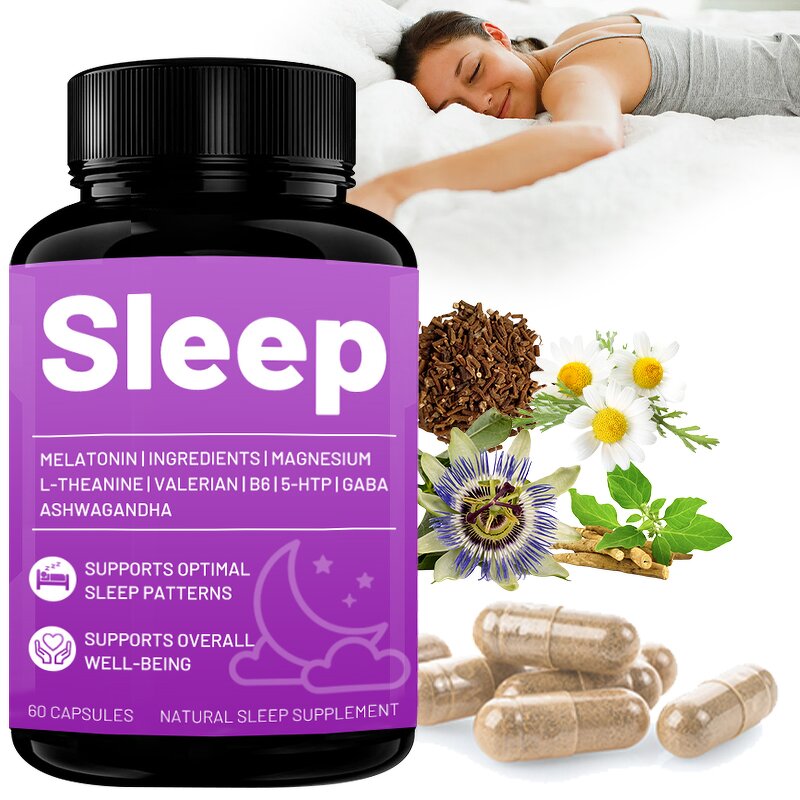 Sleep Capsule Manufacturer - OEM Magnesium Glycinate Ashwagandha L Theanine Valerian Root GABA Melatonin