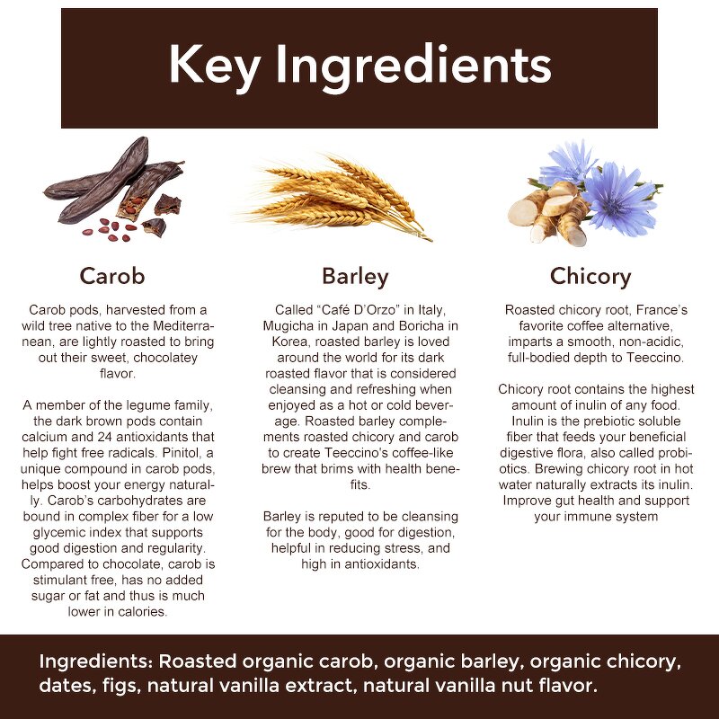 Coffee Alternative Manufacturer - Private Label Carob Barley Blend Vanilla Nut Chicory Powder Tea