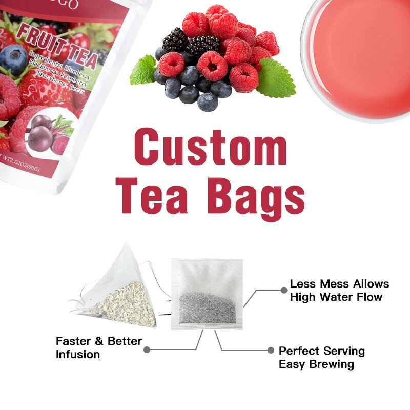Herbal Tea Manufacturer - Customized Label Dried Fruit Berry Blend Blueberry Blackberry Raspberry Wellness