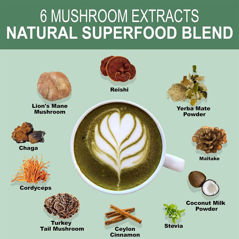 Yerba Mate Latte Manufacturer - OEM Yerba Mate Powder Mushroom Extracts Coconut Milk Instant Latte