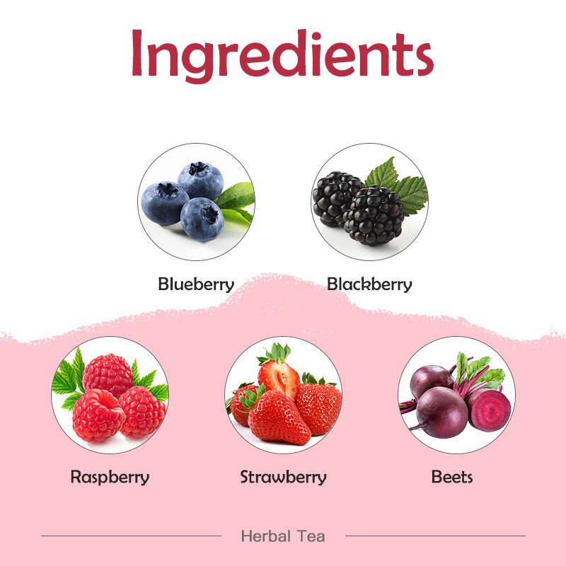 Herbal Tea Manufacturer - Customized Label Dried Fruit Berry Blend Blueberry Blackberry Raspberry Wellness