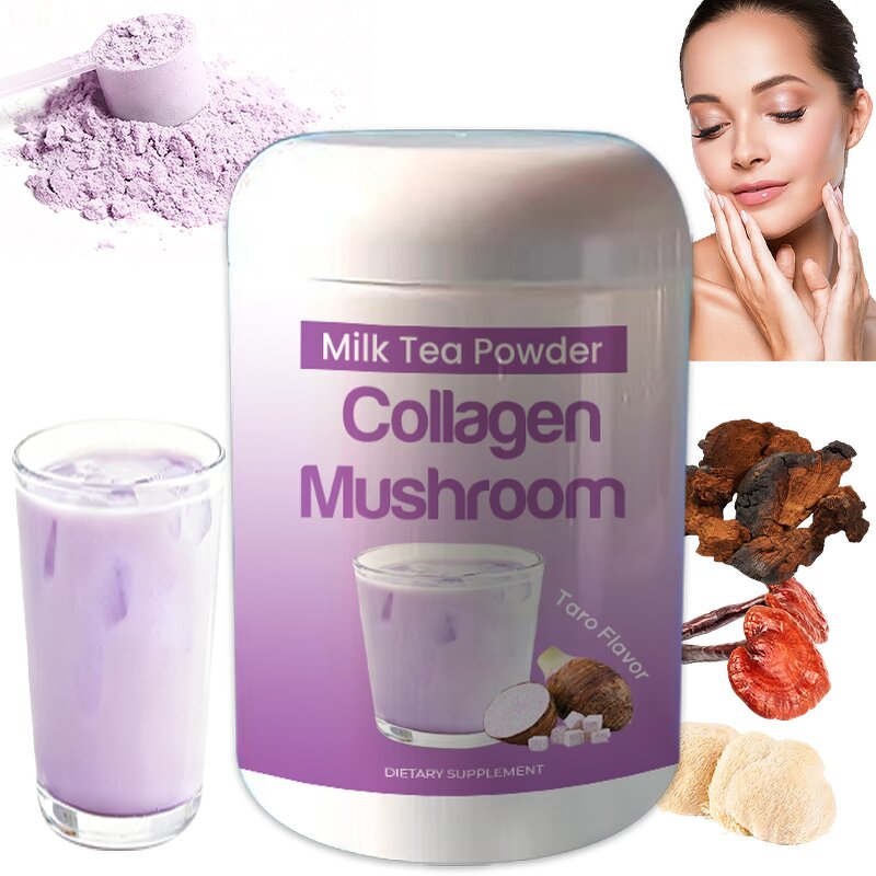 Milk Tea Powder Manufacturer - Bubble Tea All-in-One Taro Flavor Collagen Mushroom Smoothies