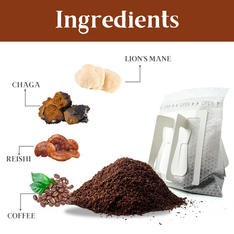 Mushroom Coffee Manufacturer - Drip Coffee Pour Over Single-Serve Mushroom Private Label Lions Mane