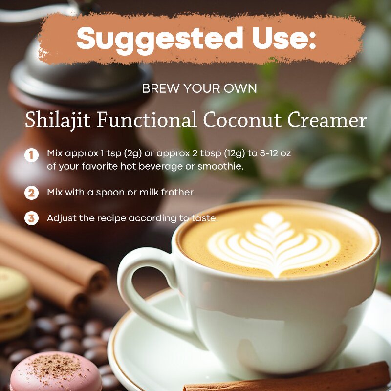 Coffee Creamer Manufacturer - Coffee 5 Organic Adaptogenic Mushrooms Energy Focus Shilajit Coconut Creamer