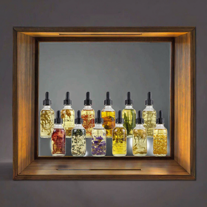 Body Oil Set - Rose Jasmine Peony Lavender 4-Pack 30ml for Face Body Nails Massage