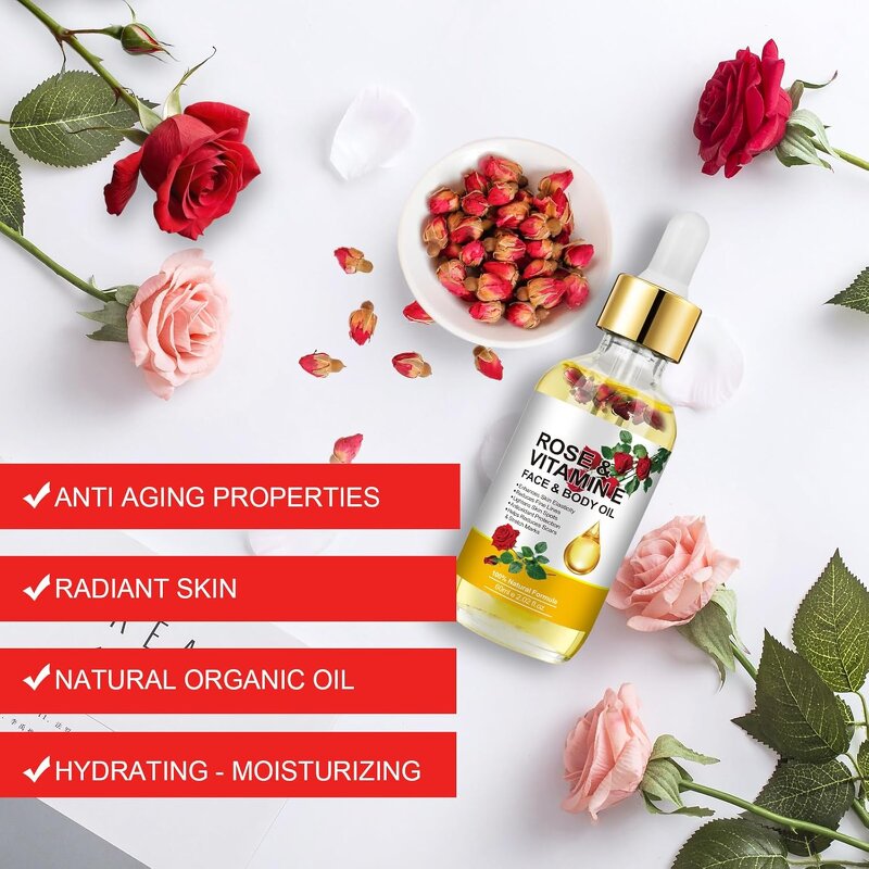 Rose Massage Oil - Wholesale Natural Raw 100ml for Face Hair Body Square Bottle