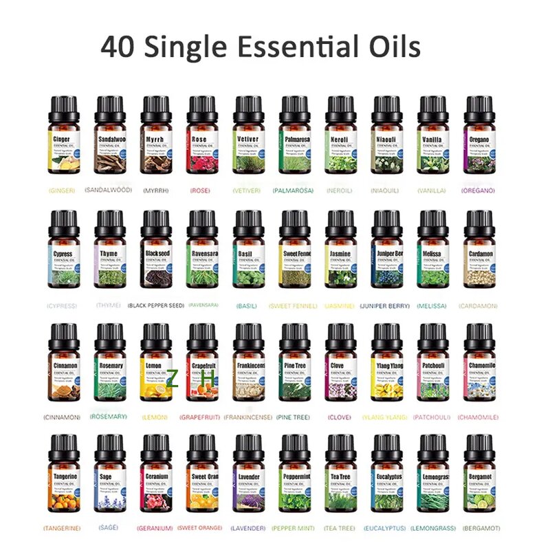 Kanho Top 20 Aromatherapy Diffuser Set 100% Pure Natural Ylang Ylang & Tea Tree Essential Oil 20/10ml Vial Collection