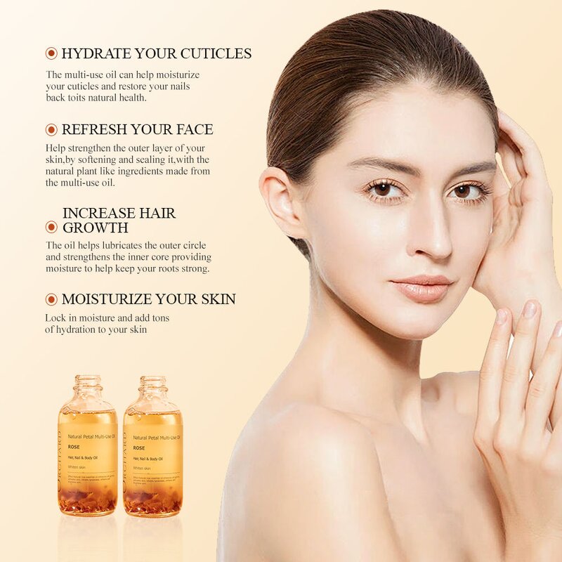 Rose Oil - Multifunction for Body Hair Care Serum Moisturizing Massage