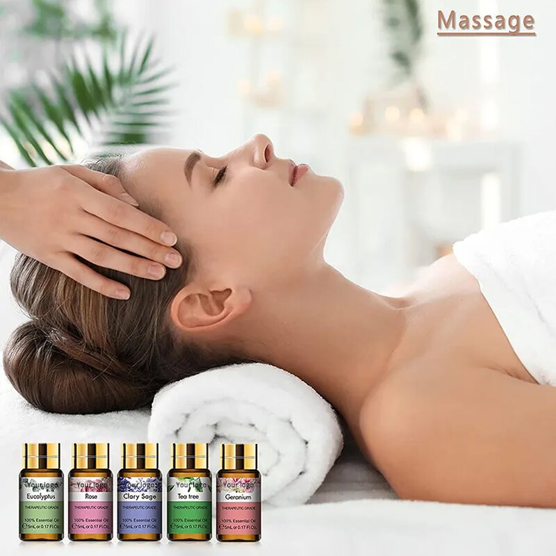 Essential Oil Set - 2025 Hot Sale Private Label 6 Organic Lavender Tea Tree with Gift Box