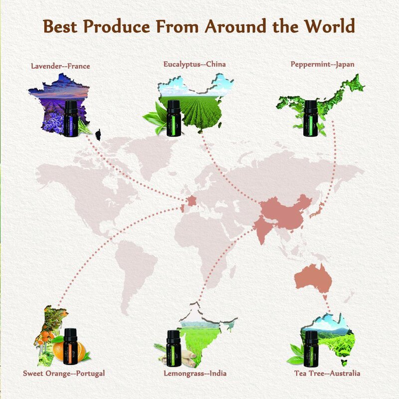 Essential Oil Set - 6 Pack 100% Pure Natural Therapeutic Grade Gift Set