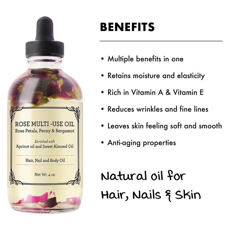 Rose Petal Oil - Private Label 100% Pure NATURAL for Skin Body Hair