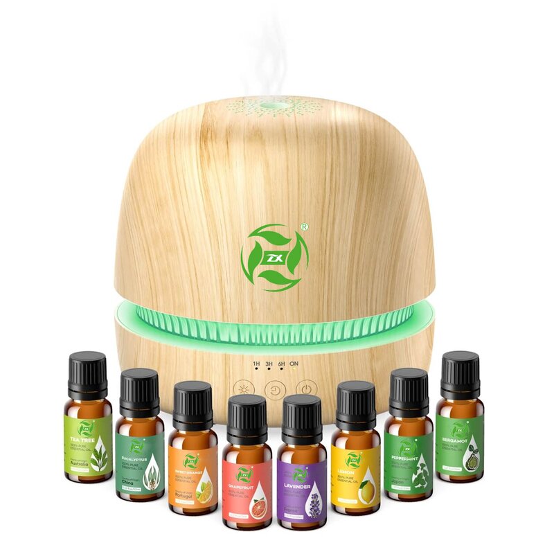 Essential Oil Set - 6x10ml 100% Pure Natural with Free Diffuser Retail