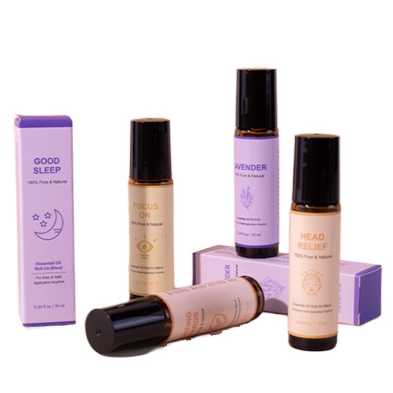 Lavender Roller - Calming Aromatherapy for Sleep Headaches Relaxation 10ml