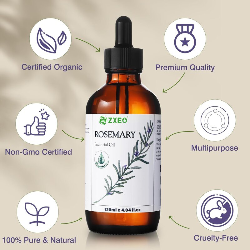Hair Oil - Private Label Pure Rosemary for Revitalizing Strengthening Hair Treatment