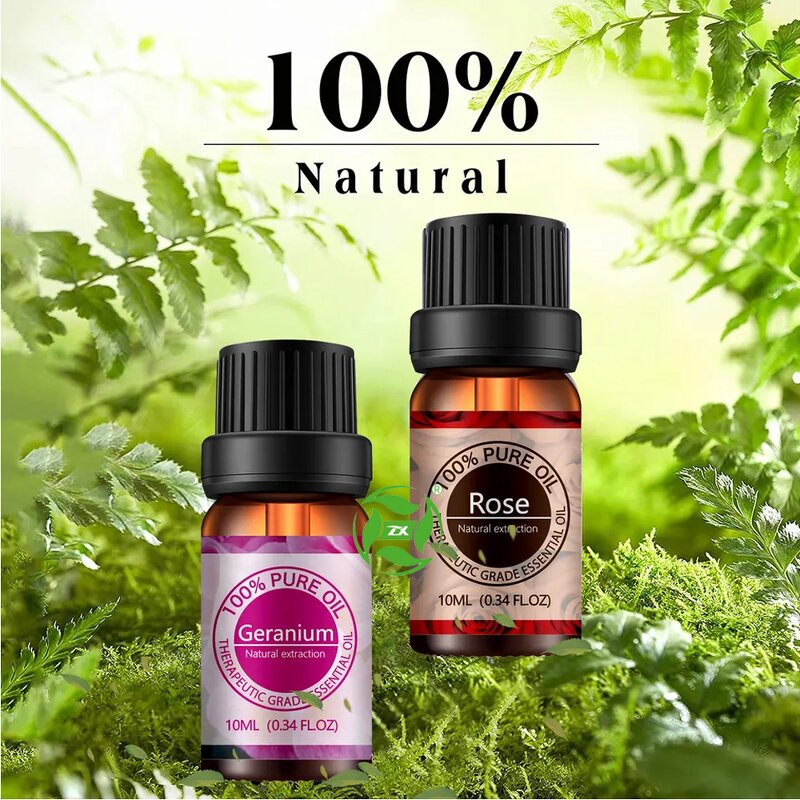Essential Oil Set - 6x10ml 100% Pure Natural with Free Diffuser Retail