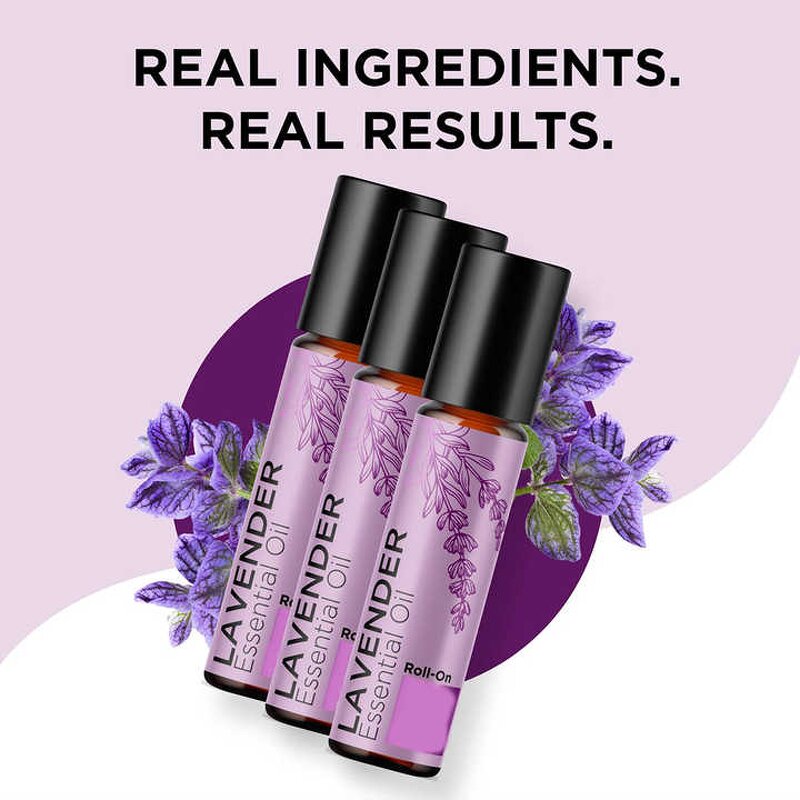 Lavender Oil Roll on - 100% Pure for Skin Sleep Headaches Relaxation 10ml