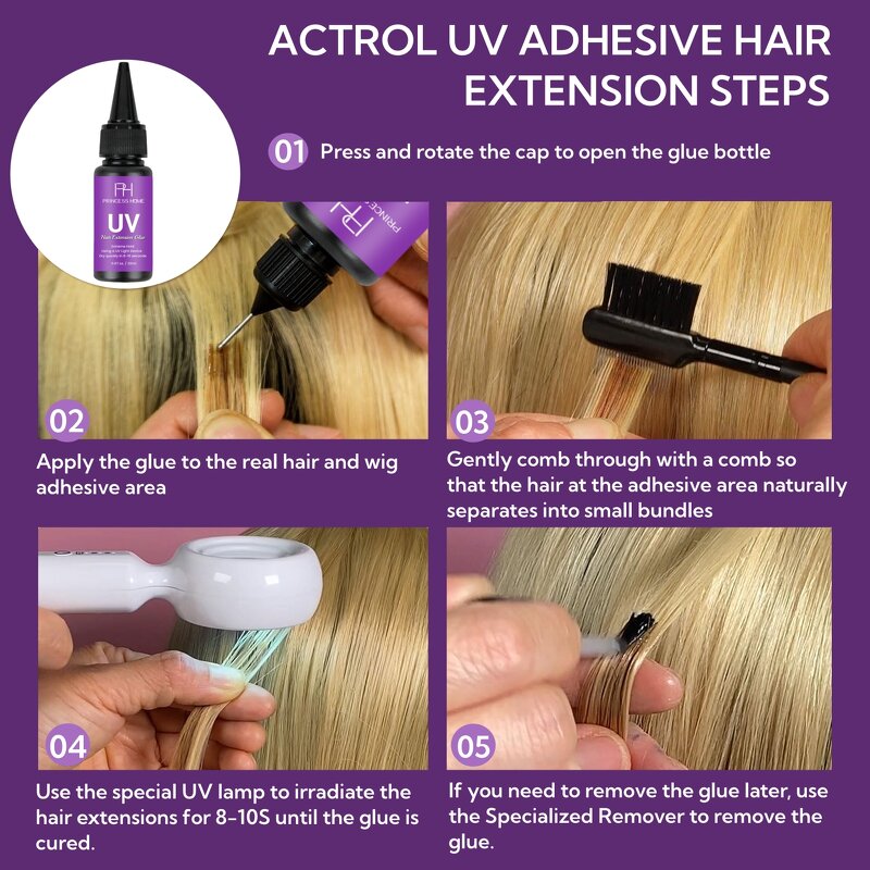 UV Hair Bonding Glue Manufacturer - Wholesale Perfect Hold Hair Weaving Professional Clear 20ML