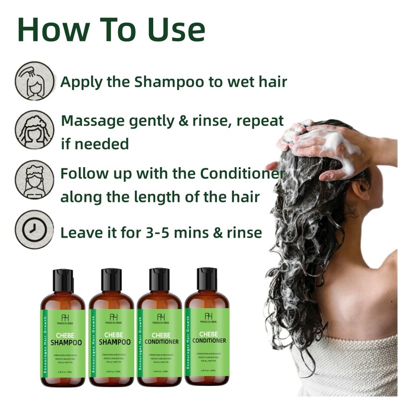 Chebe Shampoo Conditioner Set Manufacturer - Private Label Sulfate Free Curly Hair Shea Butter