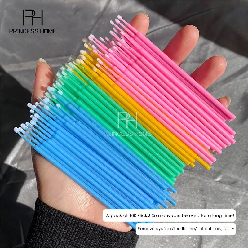 Eyelash Brush Manufacturer - 100pcs Disposable Applicator Micro Swab Eye Lash Makeup Tools