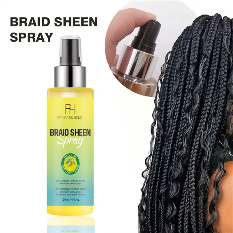 Braid Sheen Spray Manufacturer - Custom Logo Bulk Extra Hold Dry Fast Long Lasting 120ML Unisex