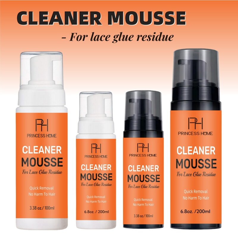 Lace Cleanser Foam Manufacturer - Custom Logo 100/200ml Remove Oil Dirt Residue Wig Glue Cleaner