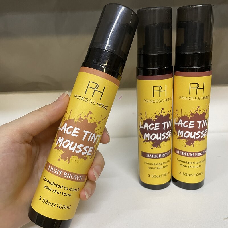 Lace Tint Mousse Manufacturer - Private Label Waterproof 100ml Wholesale 3 Colors Wig Mousse