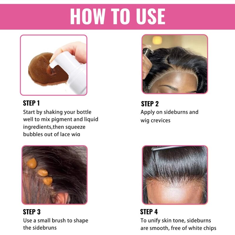 Lace Tint Spray Manufacturer - Private Labels 200ML Dark Brown Hair Color Natural Dye Wig Tools