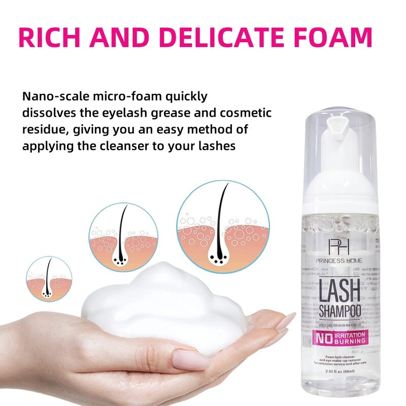 Eyelash Cleanser Foam Manufacturer - Whosale Private Label No Irritation Gentle 60ml Makeup Remover